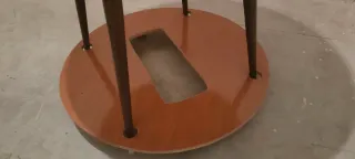 Mesa redonda madera y cristal