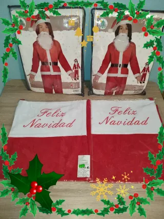Lote Disfraz Papá Noel 5/6 años + Saco Navidad
