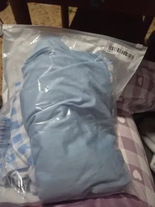 Pijama cuadros azul y blanco