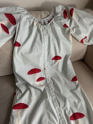 Vestido largo de algodón con estampado de setas