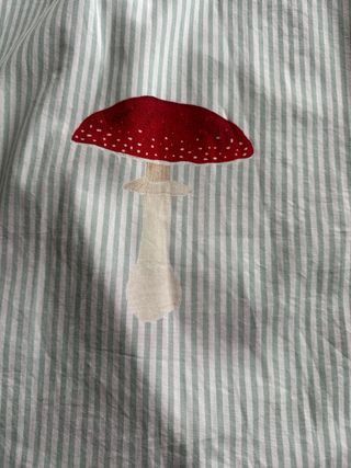 Vestido largo de algodón con estampado de setas