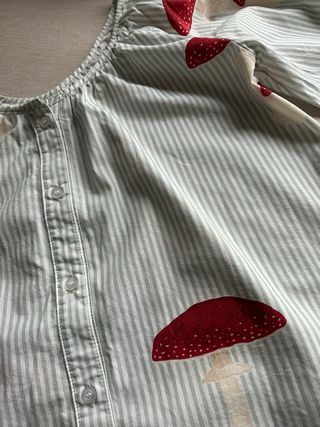 Vestido largo de algodón con estampado de setas