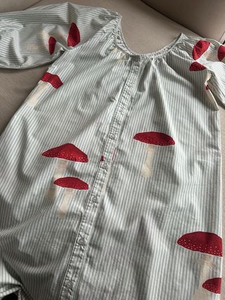 Vestido largo de algodón con estampado de setas