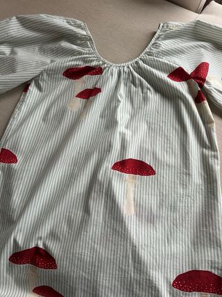 Vestido largo de algodón con estampado de setas