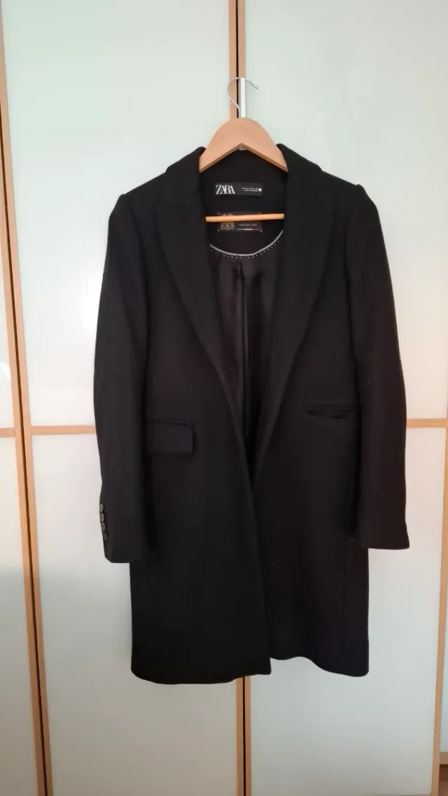 Abrigo Lana Manteco Zara Negro