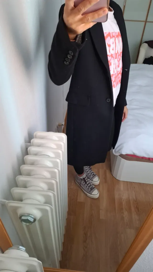 Abrigo Lana Manteco Zara Negro