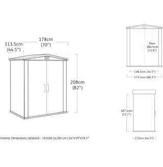 Caseta de jardín resina exterior 6x3