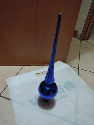 Stella Albero Natale Blu Vetro