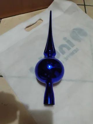 Stella Albero Natale Blu Vetro