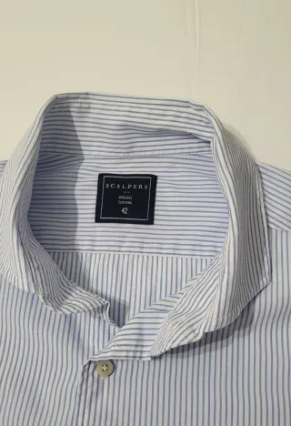 Camisa Scalpers Rayas Azul y Blanco