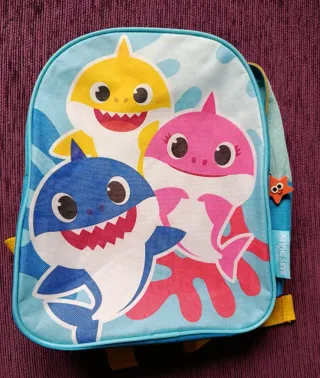 Lote baby shark mochila+bolsa+peluche