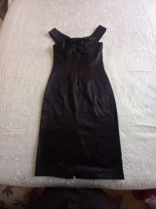 Vestido negro fiesta lazo talla M