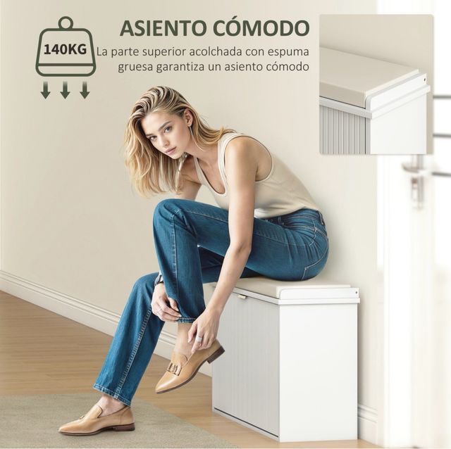 Panca scarpiera con seduta e spazio di archiviazione