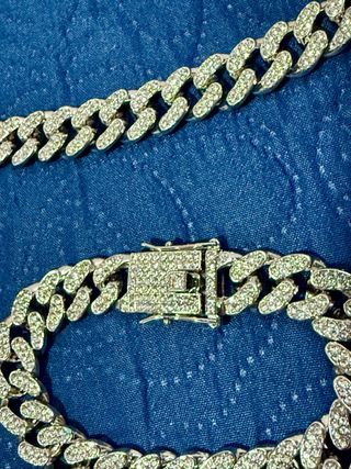 Set Collana + Bracciale Hip Hop Zirconi