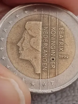 Moneda 2 Euros Beatrix 1999 Países Bajos
