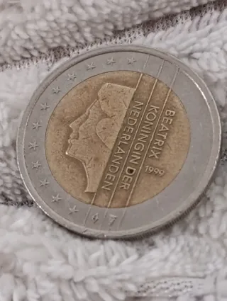 Moneda 2 Euros Beatrix 1999 Países Bajos