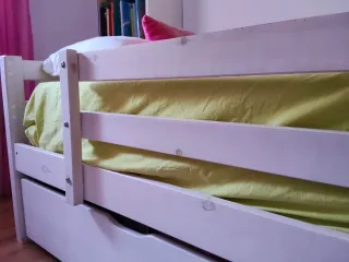 Cama infantil 90 con barrera y cajón inferior