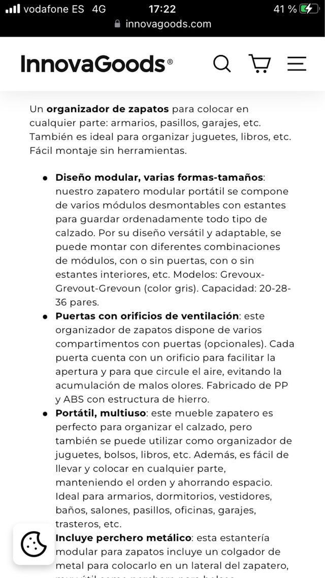 Zapatero/Jugguetero Innovavoods Plástico Blanco