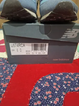 New Balance 574 Beige/Blu Taglia 38.5