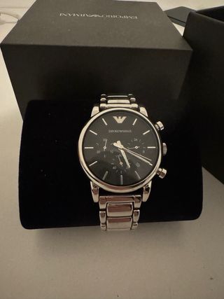Orologio Emporio Armani Cronografo Nero Argento L