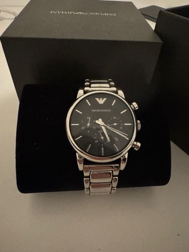 Orologio Emporio Armani Cronografo Nero Argento L