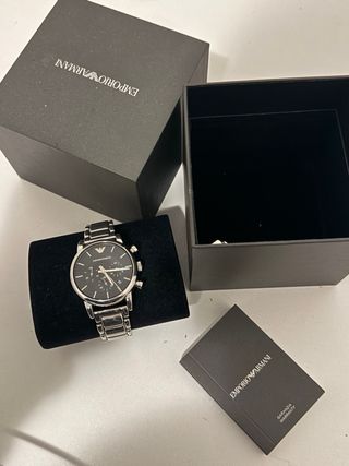 Orologio Emporio Armani Cronografo Nero Argento L