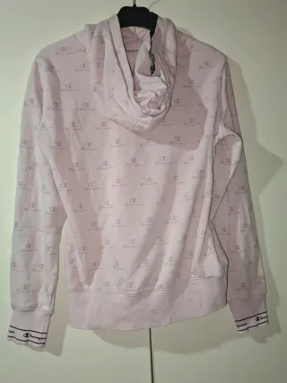 Sudadera Champion rosa con logo repetido