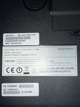 Packard Bell Vesuvio GM Portátil