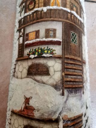 Tegola Decoupage Natalizia  Chalet  Pezzo unico