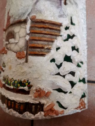 Tegola Decoupage Natalizia  Chalet  Pezzo unico