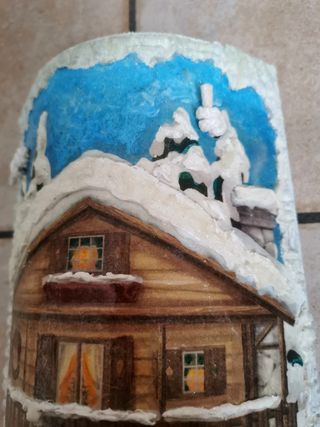 Tegola Decoupage Natalizia  Chalet  Pezzo unico