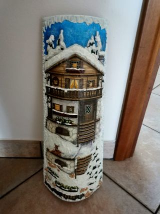 Tegola Decoupage Natalizia  Chalet  Pezzo unico