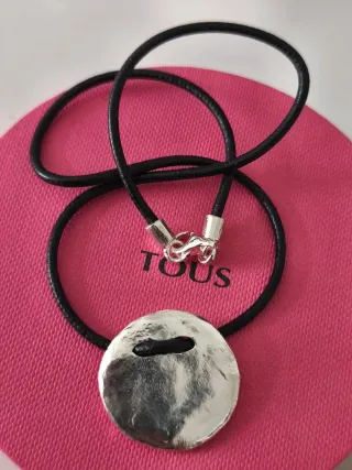 Colgante Duna Tous Plata y Piel Negro
