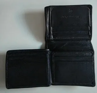 Cartera de cuero Massimo Dutti Azul