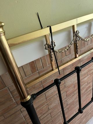 Cabecero antiguo hierro forja dorado