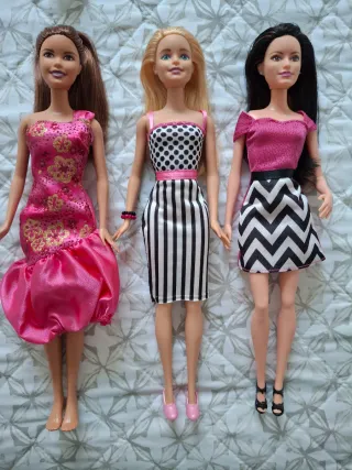 Barbie Fashionistas Lote 3 Muñecas mattel