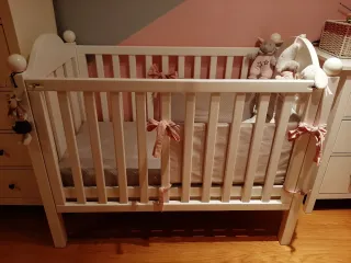 Cuna bebé madera blanca