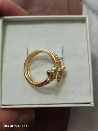Anillo Mariposa Chapado Oro Talla 18