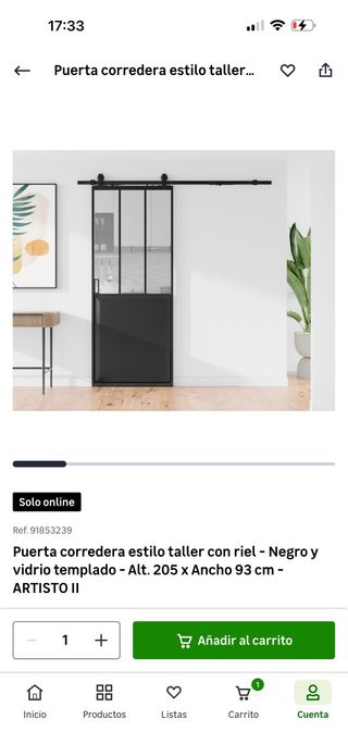 Puerta corredera estilo industrial