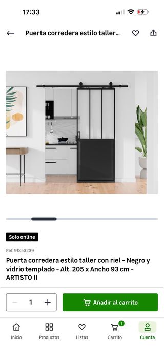 Puerta corredera estilo industrial