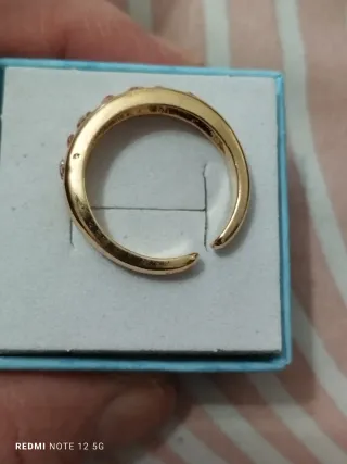 Anillo oro circonitas rosas