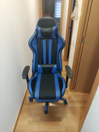 Silla Gaming Azul y Negra