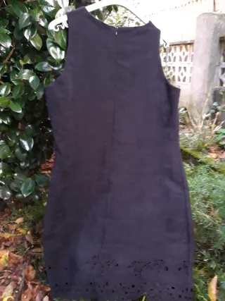 Vestido antelina forrado negro