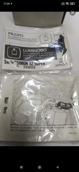 Piloto luz mecanismos SIMÓN serie 32