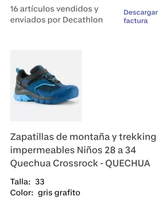 Zapatillas montaña y trecking Impermeables T33