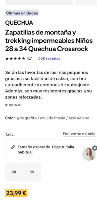 Zapatillas montaña y trecking Impermeables T33