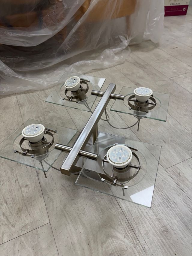 Lámpara de techo moderna cristal y metal