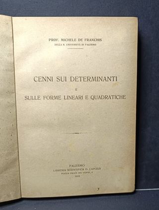 Libro Cenni sui determinanti e sulle forme lineari