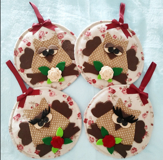 Set 4 presine gufetti fatte a mano