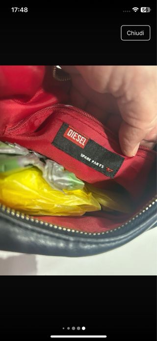 Borsa Diesel in pelle nera